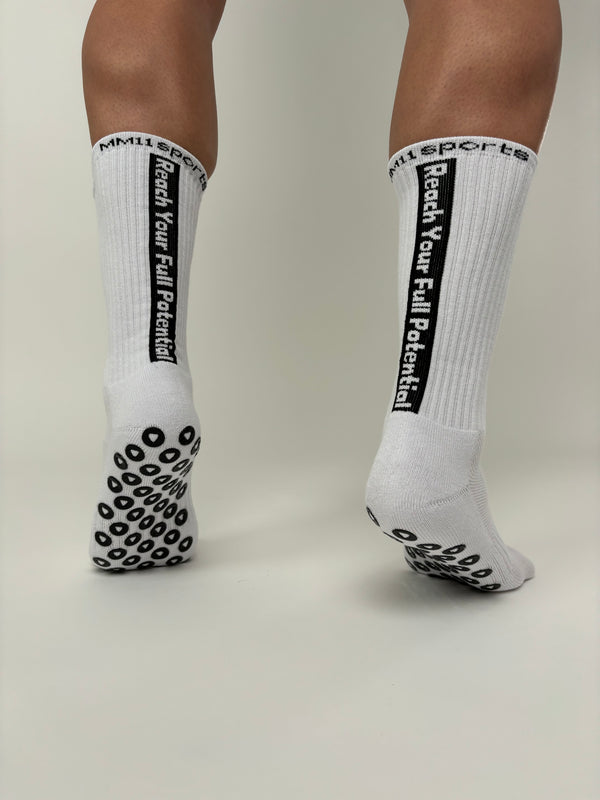 MM11Sports White Style Grip Socks