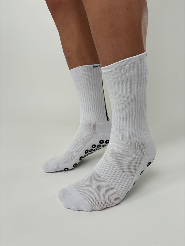 MM11Sports White Style Grip Socks