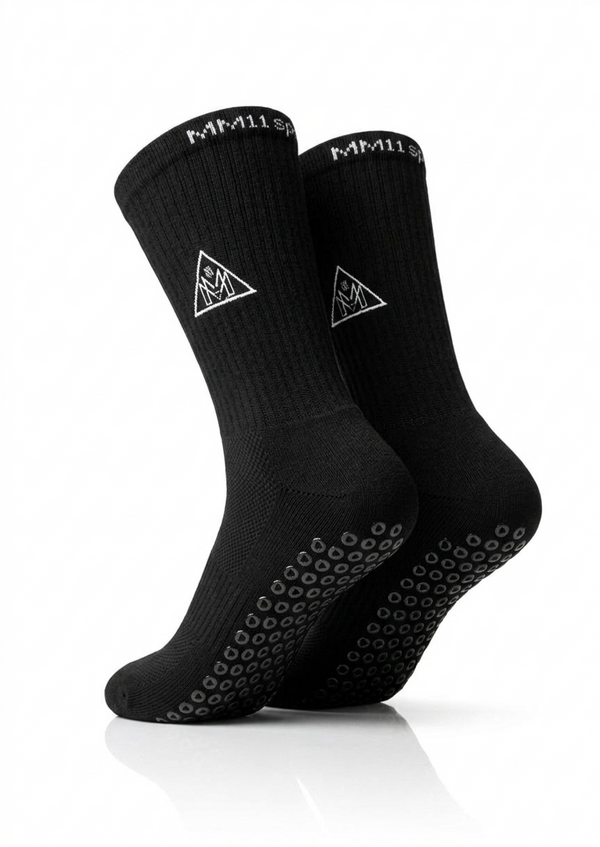 MM11Sports Black Kids Grip Socks