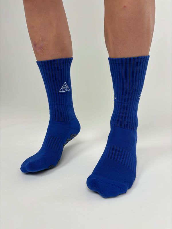 MM11Sports Blue Grip Socks