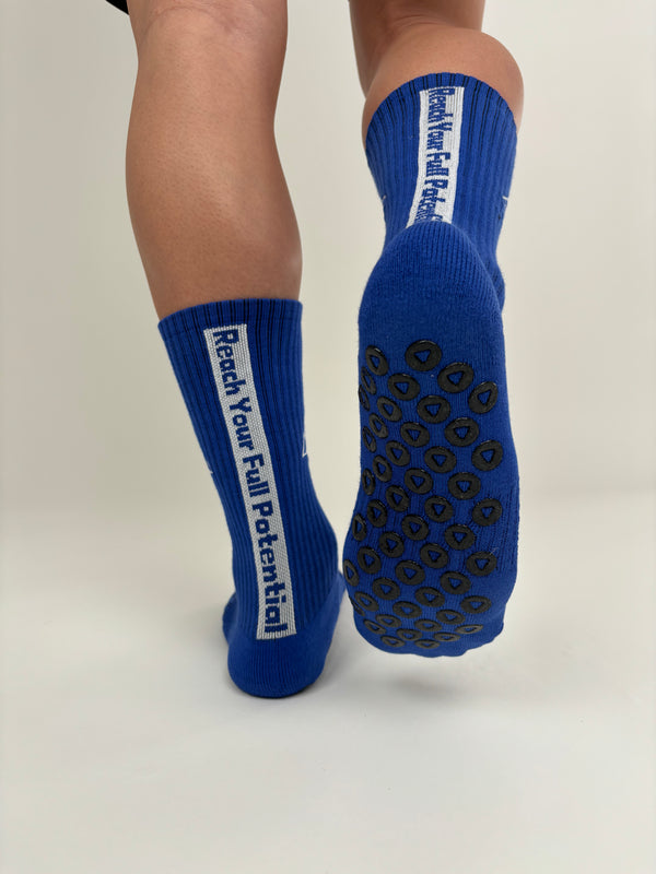 MM11Sports Blue Grip Socks