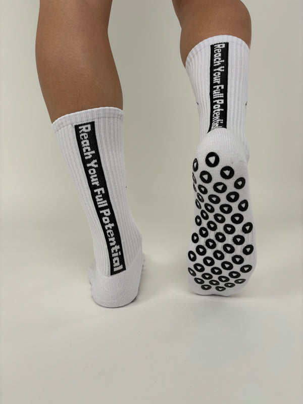 MM11Sports White Grip Socks