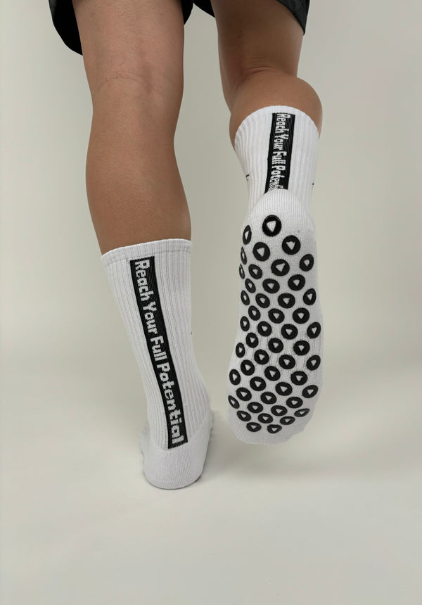 MM11Sports White Grip Socks