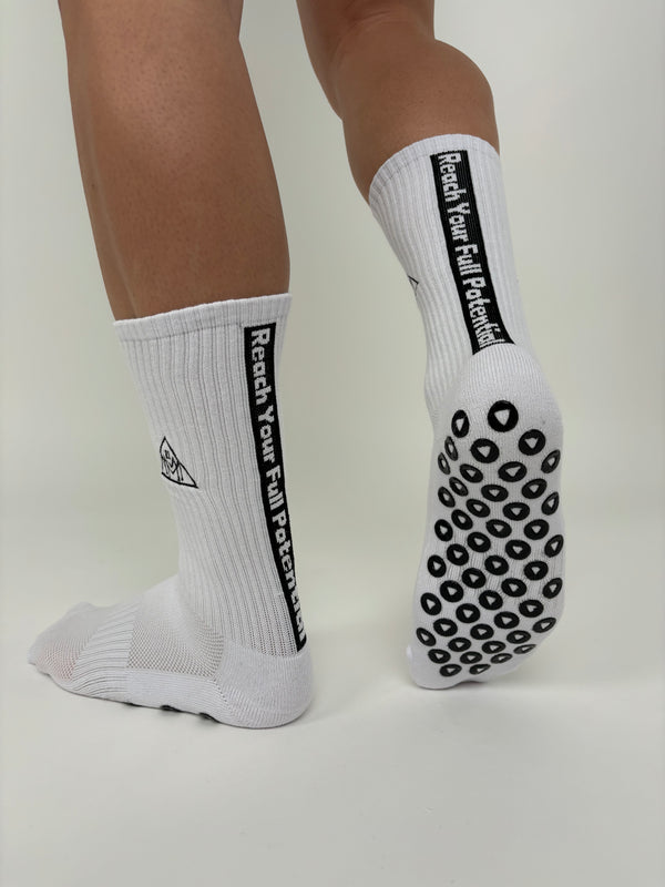 MM11Sports White Grip Socks