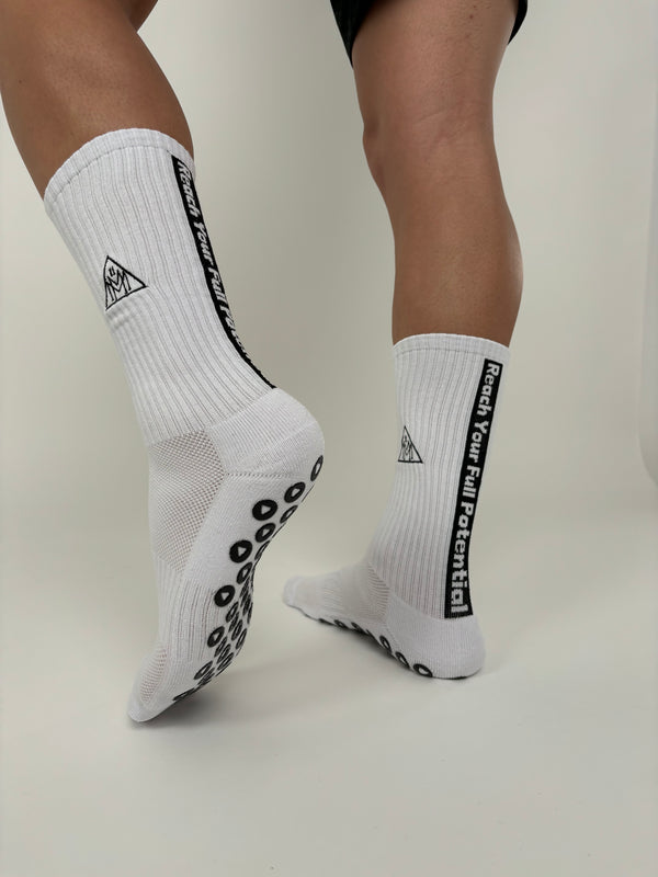 MM11Sports White Grip Socks