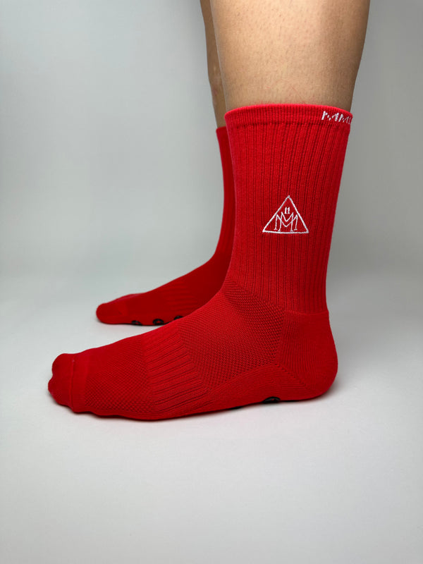 MM11Sports Red Kids Grip Socks