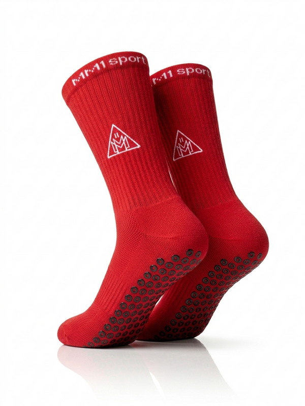 MM11Sports Red Kids Grip Socks
