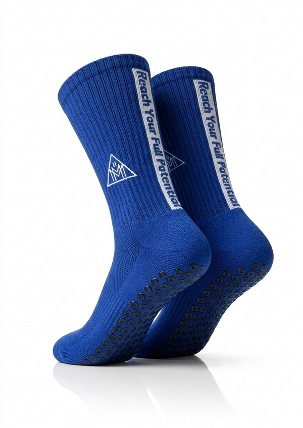 MM11Sports Blue Grip Socks