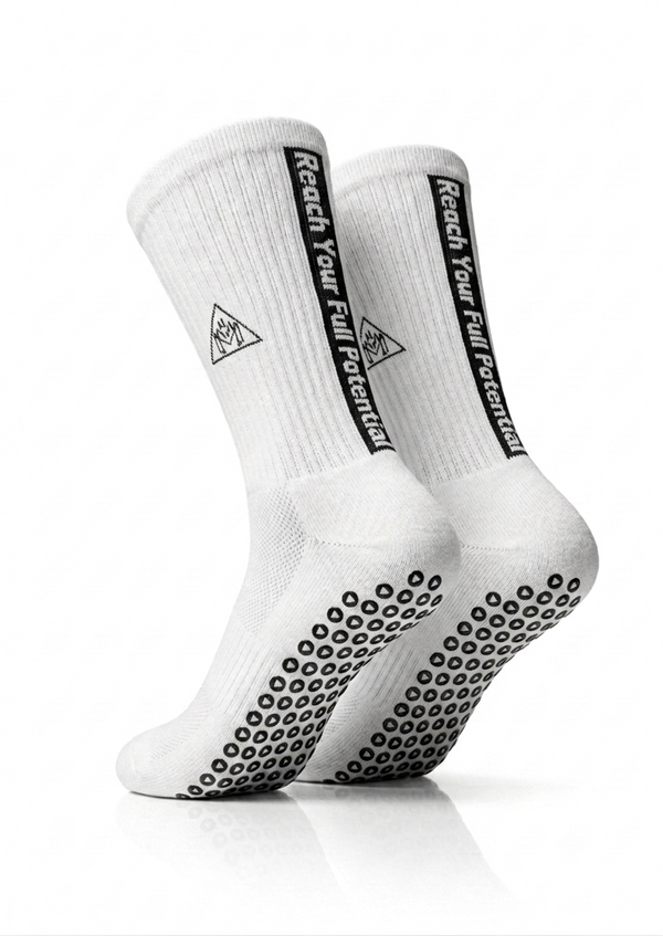 MM11Sports White Grip Socks